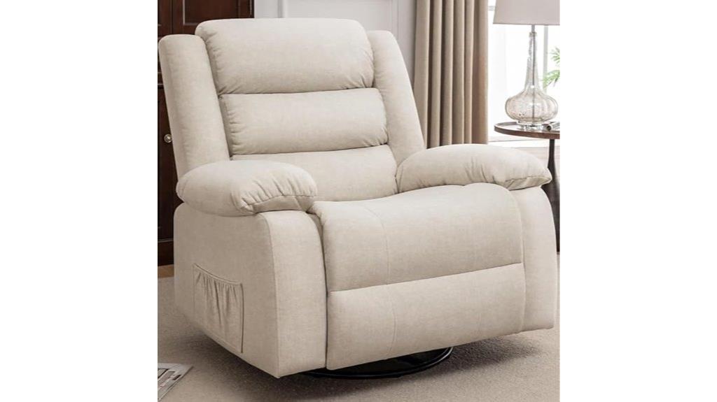 oversized beige massaging recliner
