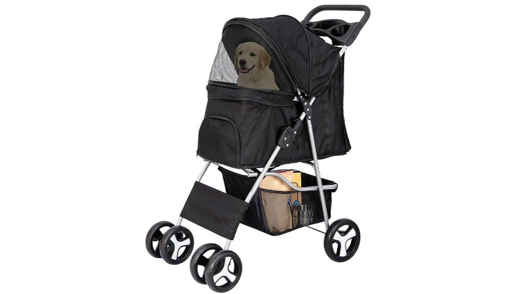 pet stroller with four wheels