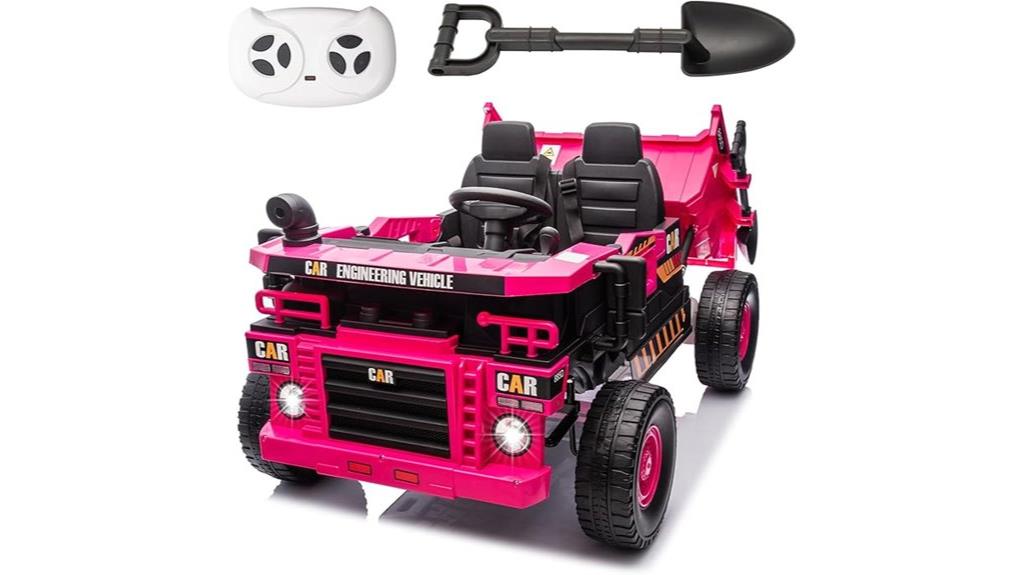 pink 24v ride on truck
