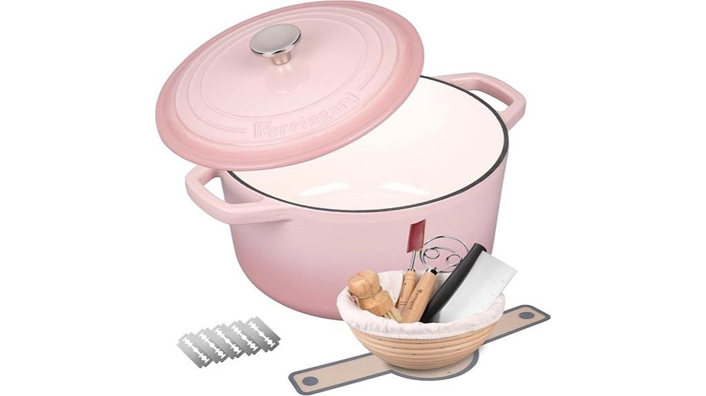 pink 4 5qt enameled dutch