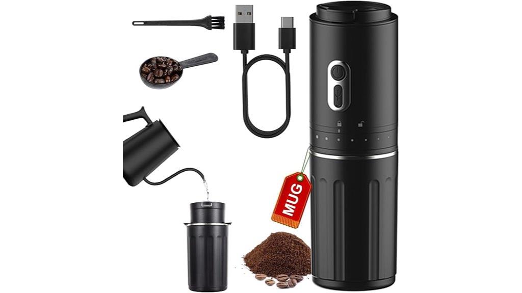 portable coffee grinder mug