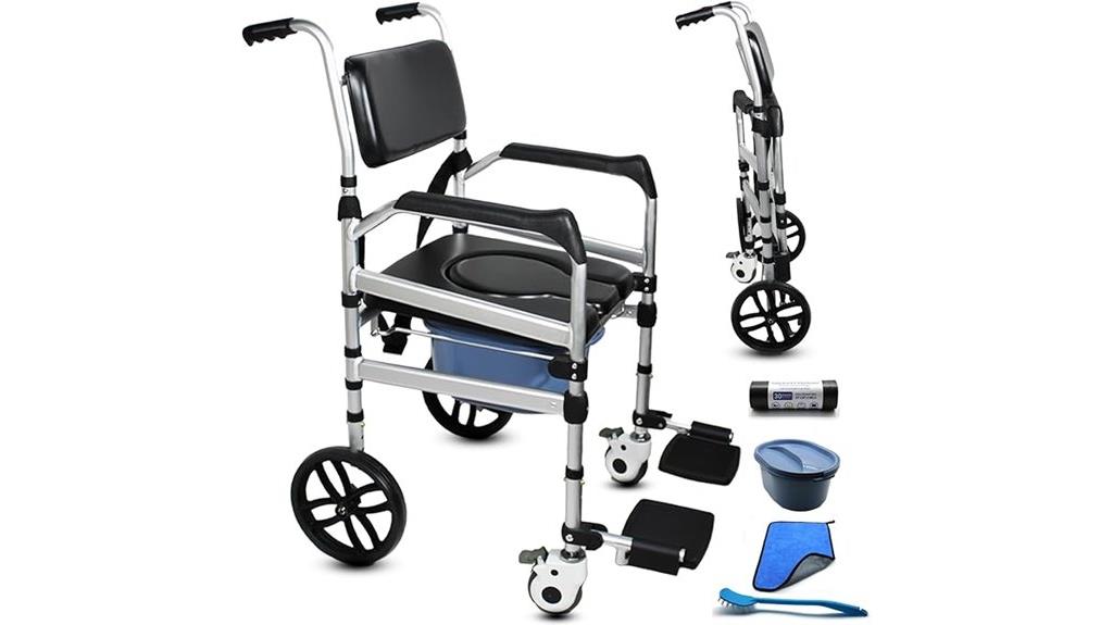 portable foldable bedside commode