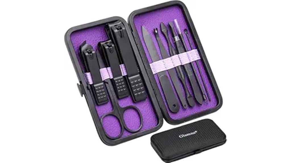 premium leather travel manicure kit