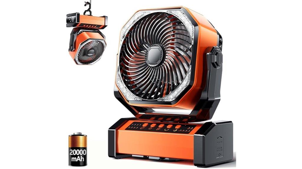 rechargeable camping fan light