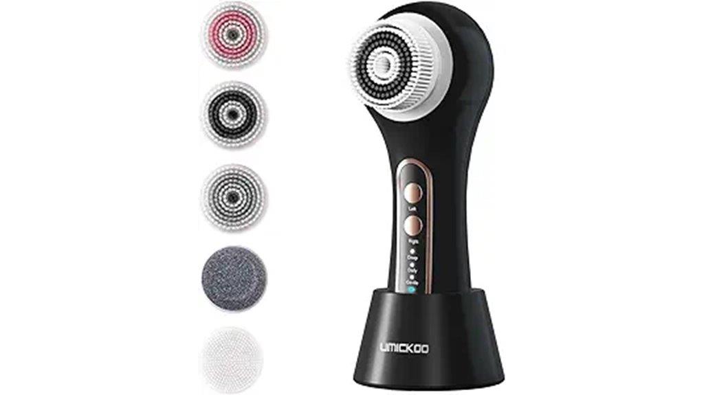 rechargeable facial brush with replaceable heads