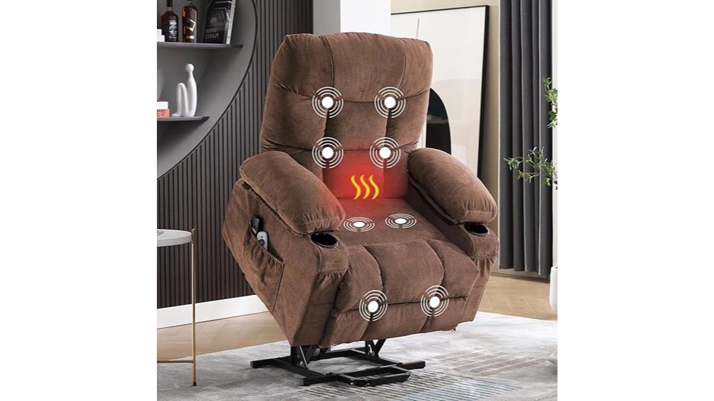 recliner with massage heating