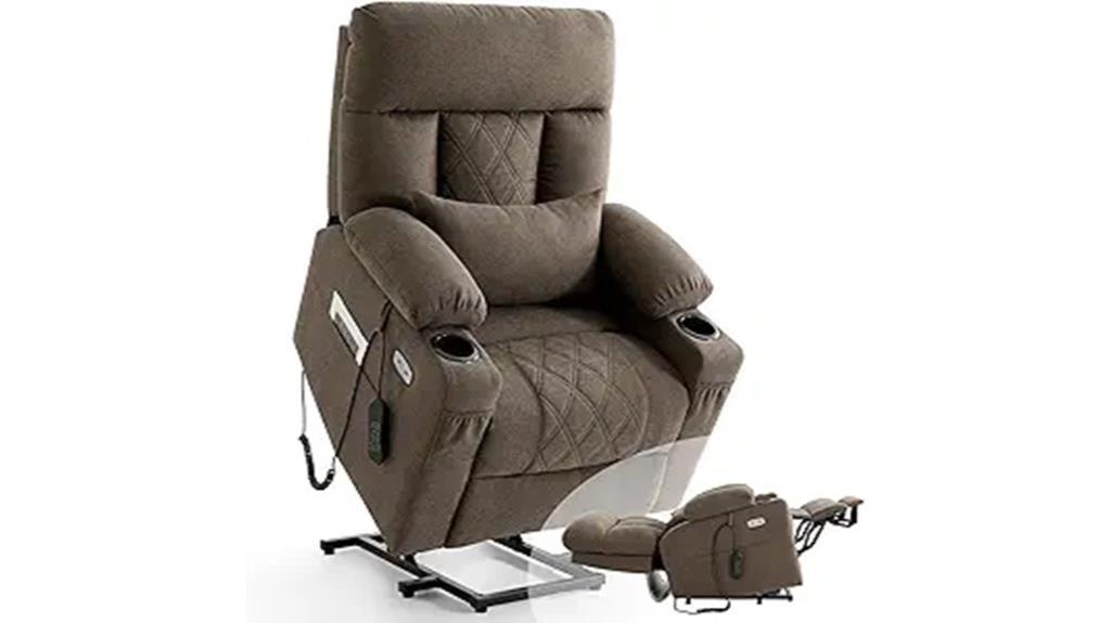 recliner with massage heating