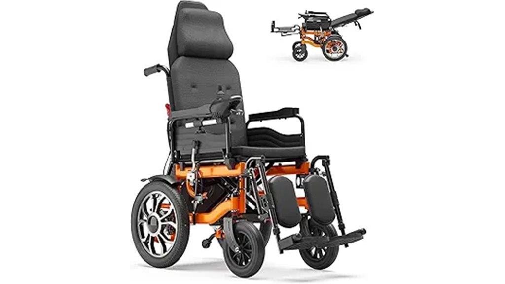 reclining backrest alloy wheels