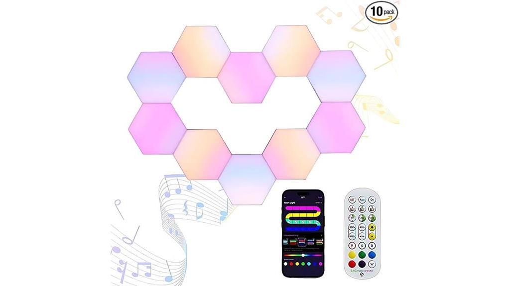rgb hexagon light panels