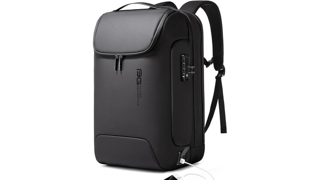 secure usb charging backpack