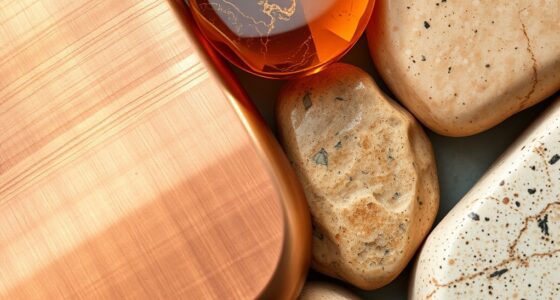 selecting warm metal and stone