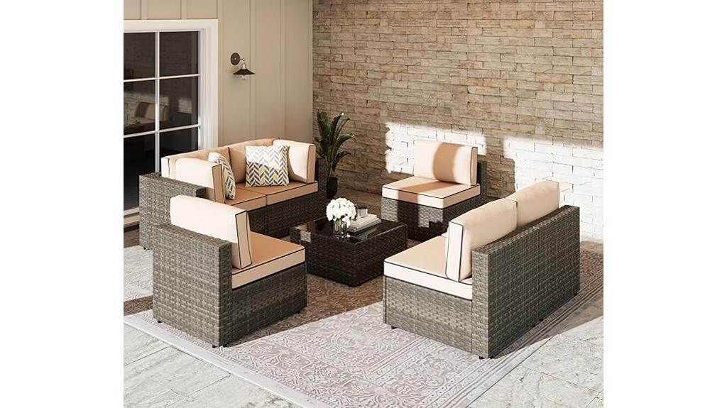 seven piece outdoor sofa