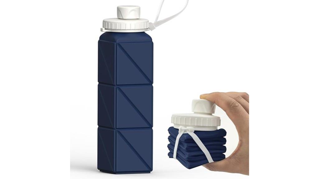 silicone travel bottle dark blue
