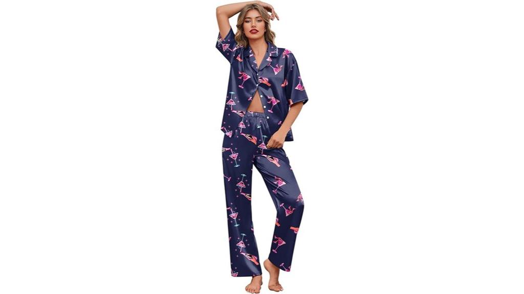 silk satin pajamas set