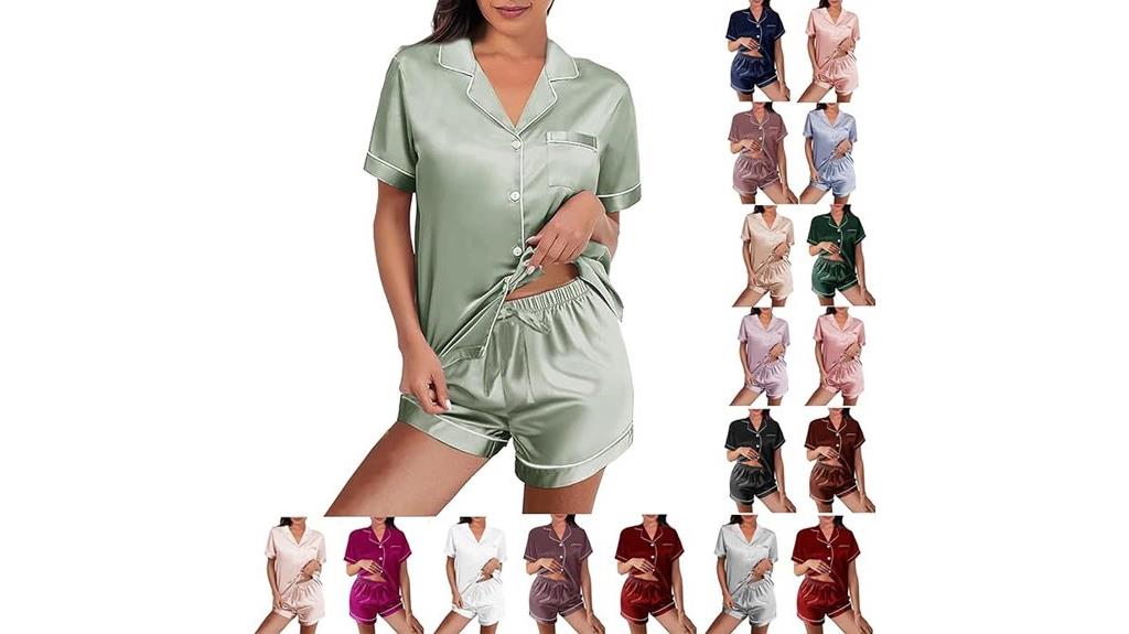 silk satin pajamas set