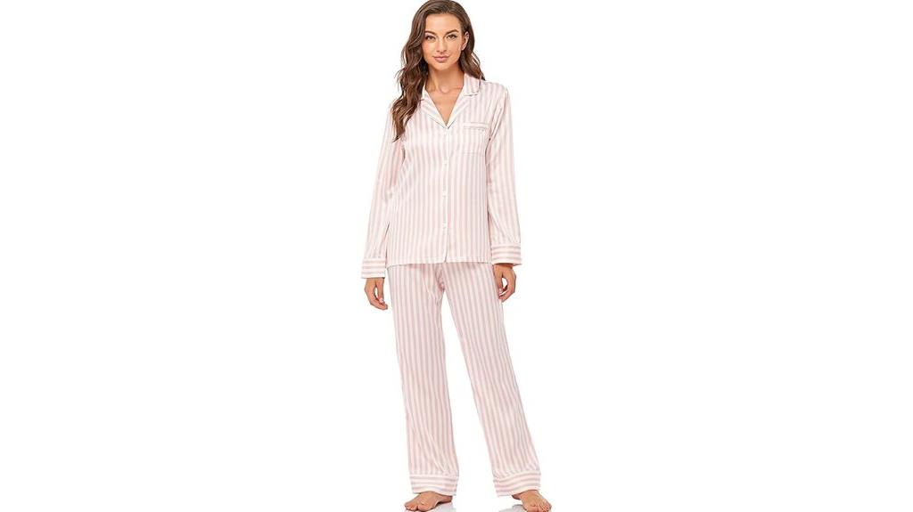 silky long sleeve pajamas