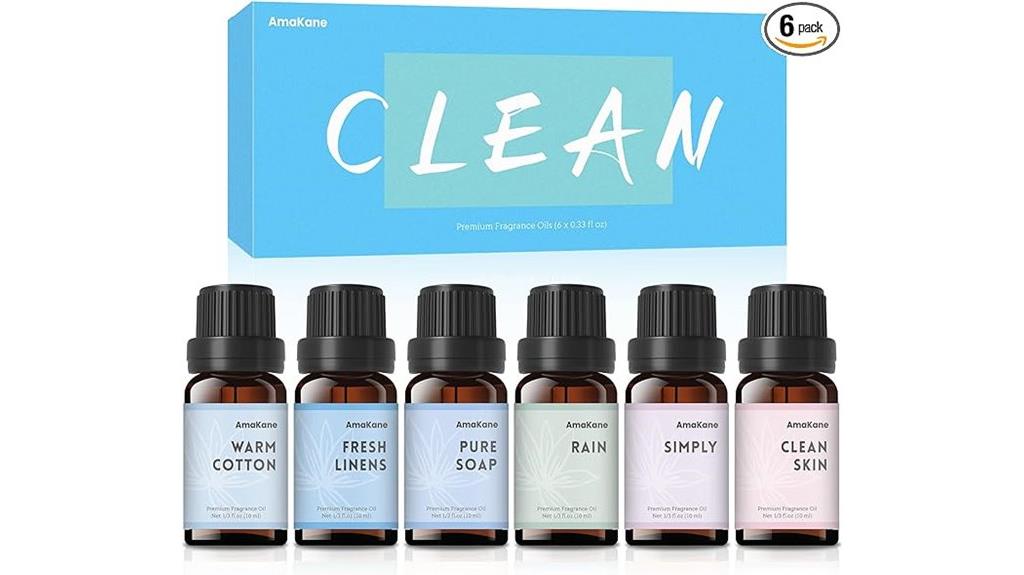 six fragrance oils set