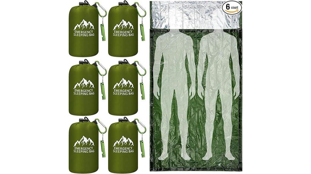 six pack emergency sleeping bags