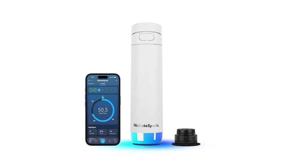 smart white hydration bottle