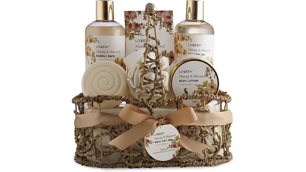 spa gift basket with honey
