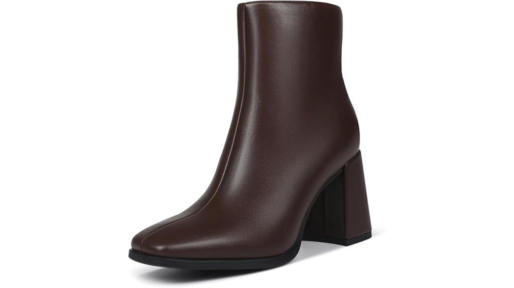 square toe chunky heel boots