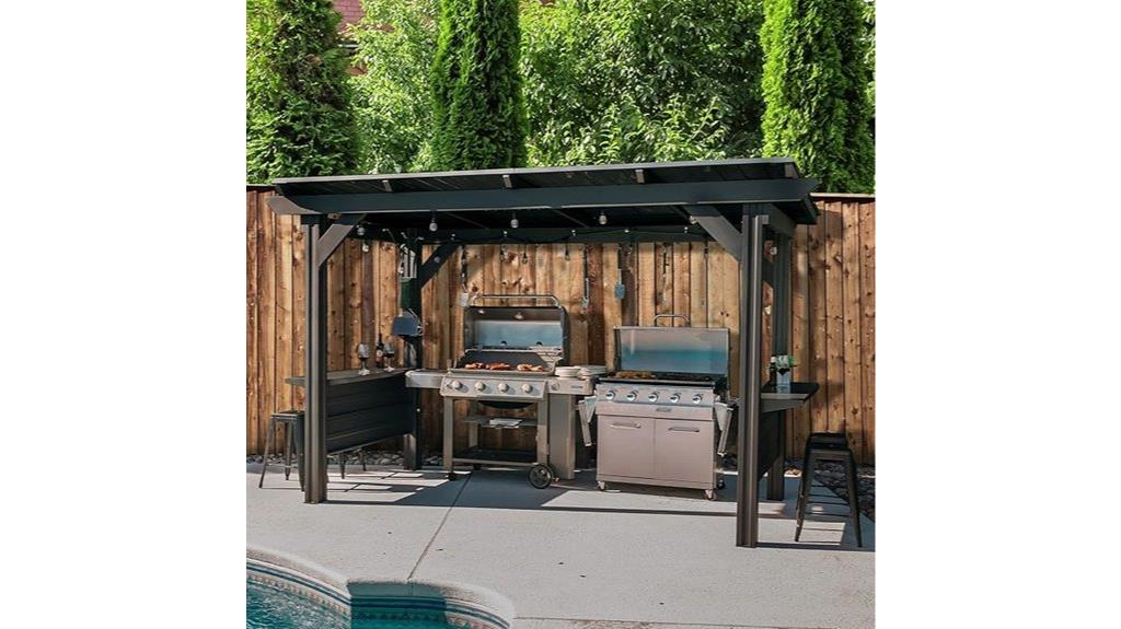 steel gazebo with bbq