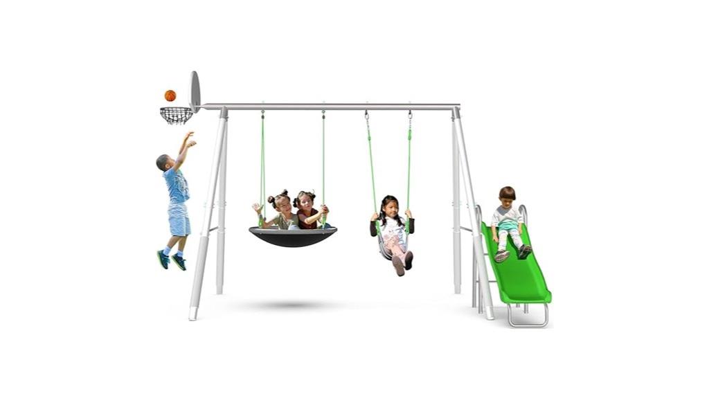 swing set with hoop