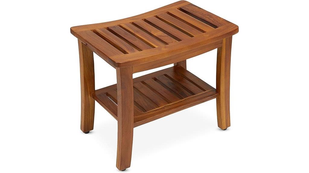 teak 21 inch shower stool