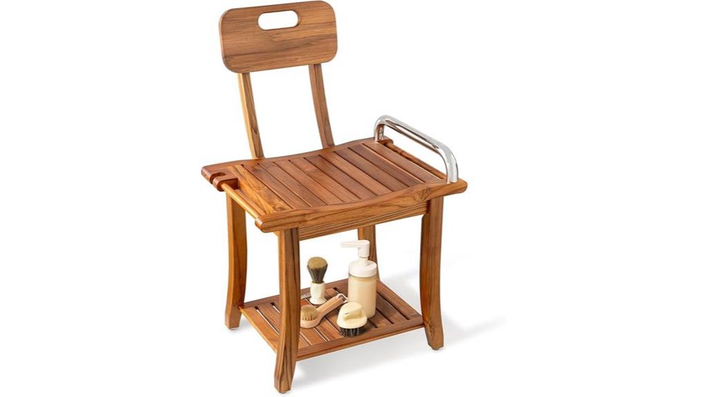 teak shower bench seat