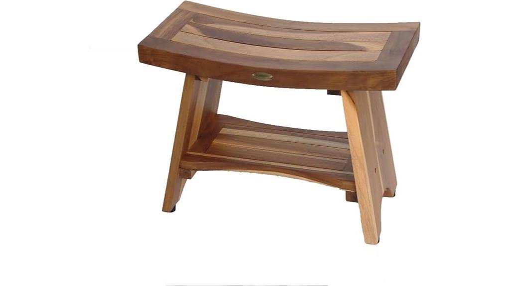 teak shower bench