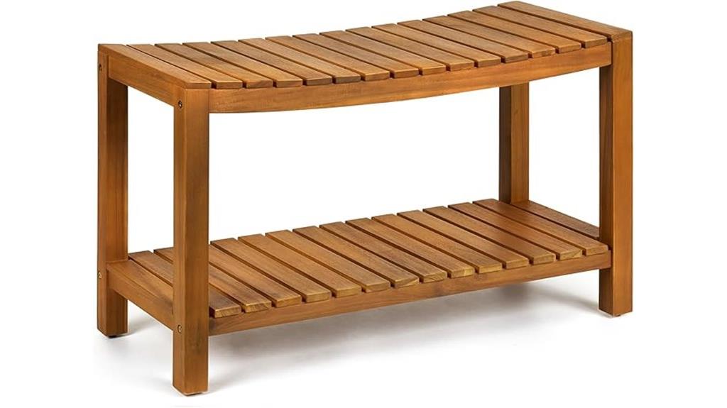 teak wood shower stool