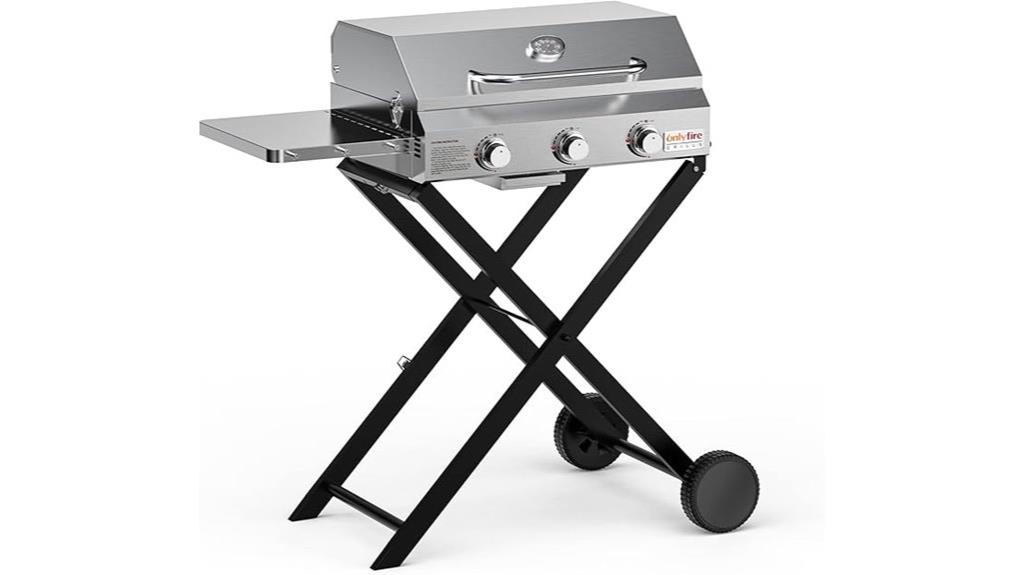 three burner foldable cart