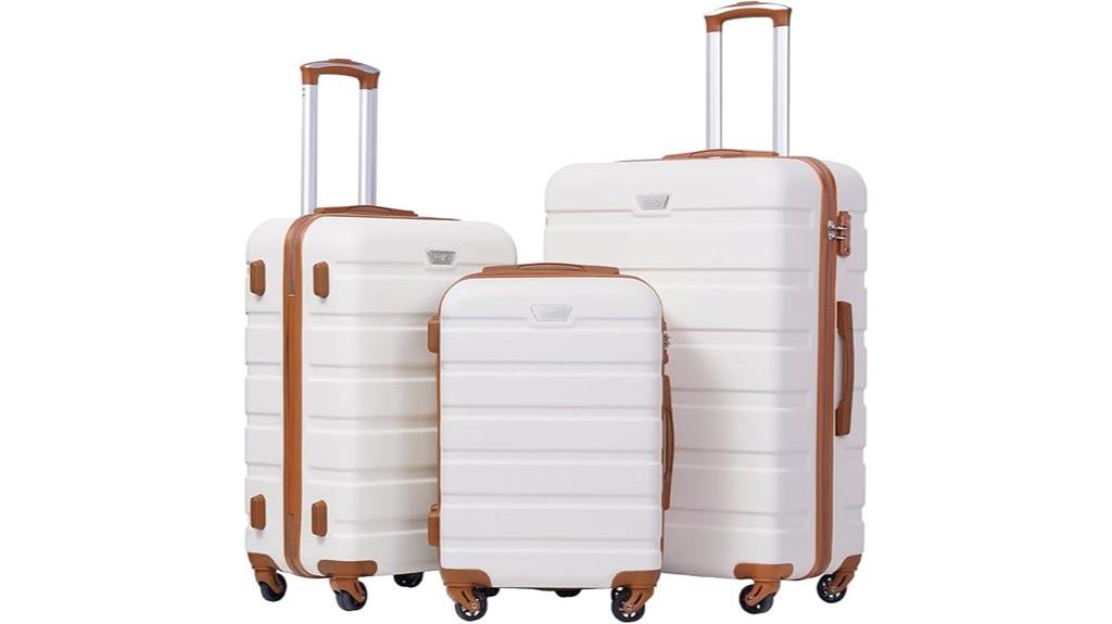 three piece rolling suitcase set