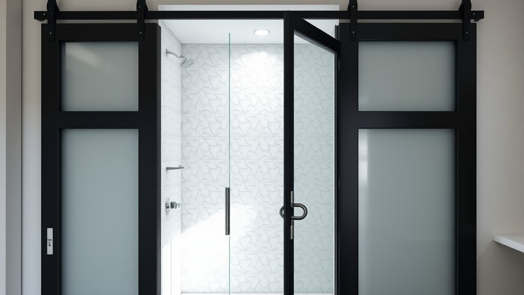 top wide barn shower doors