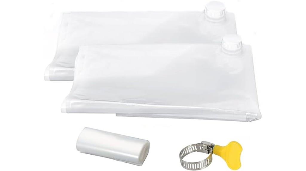 two foldable water bladders