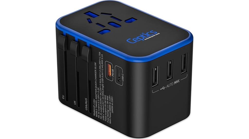 universal travel adapter with fast charging