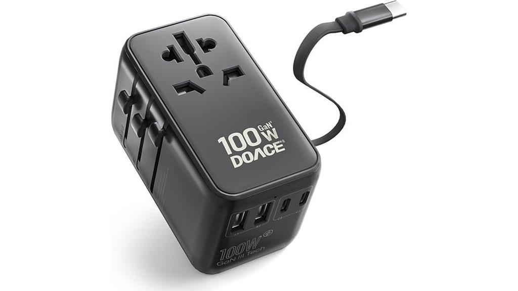 universal travel adapter with usb c