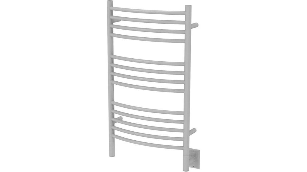 white curved towel warmer