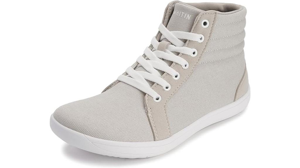 wide high top canvas sneakers