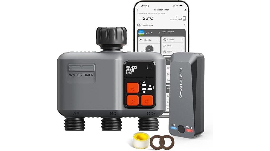 wireless 3 zone sprinkler timer