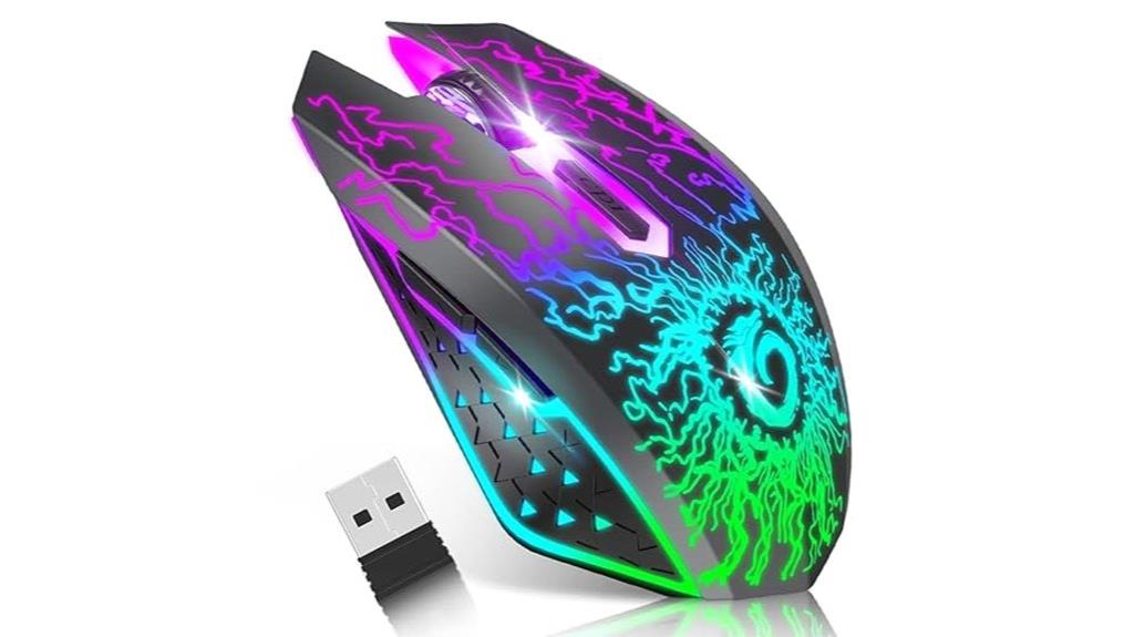 wireless gaming mouse with lights