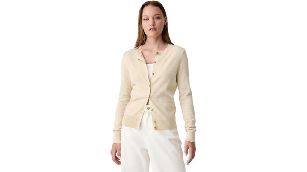 women s crewneck cardigan