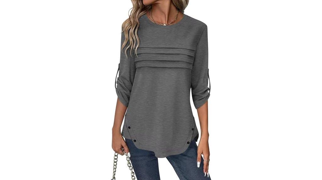 women s rolled sleeve tunic