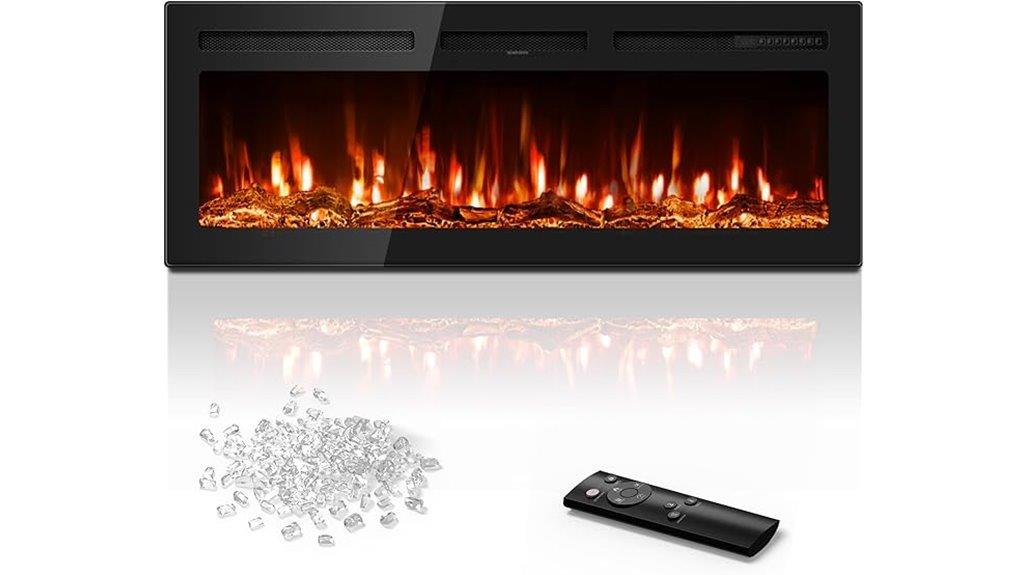 50 inch recessed electric fireplace