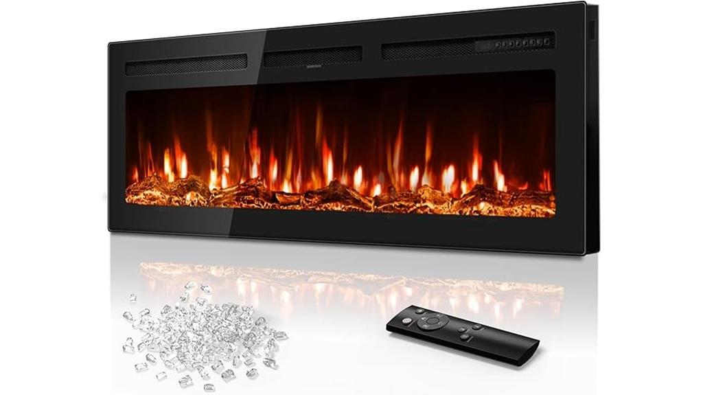 50 inch wall mounted fireplace