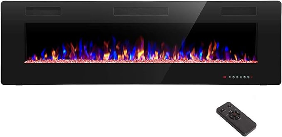 60 inch wall fireplace