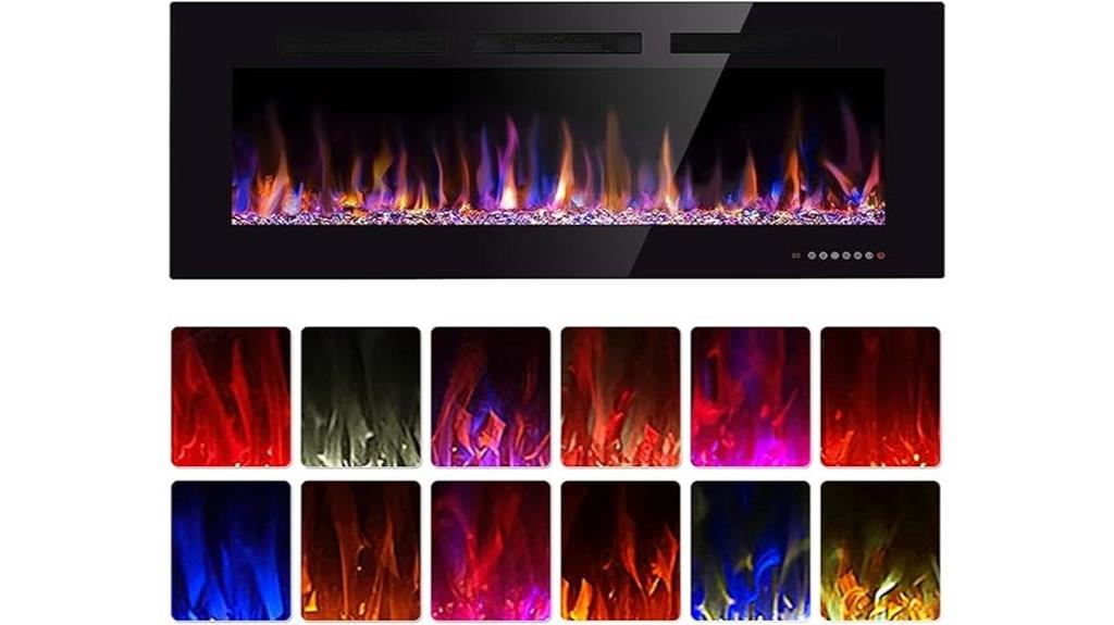 black wall mounted electric fireplace