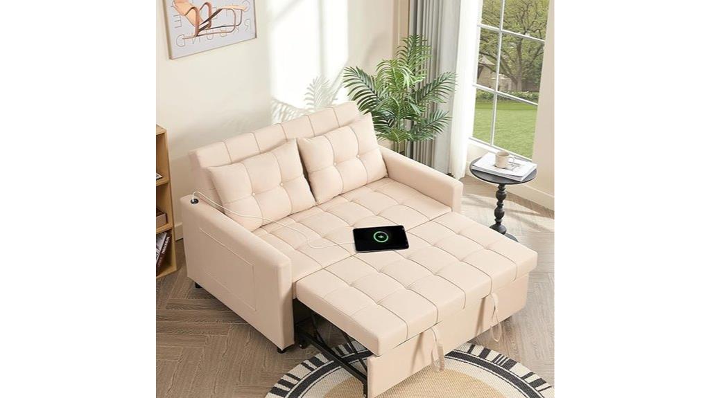 convertible 52 inch sleeper sofa