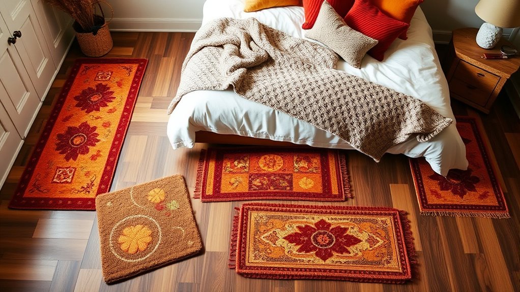 cozy fall bedside mats