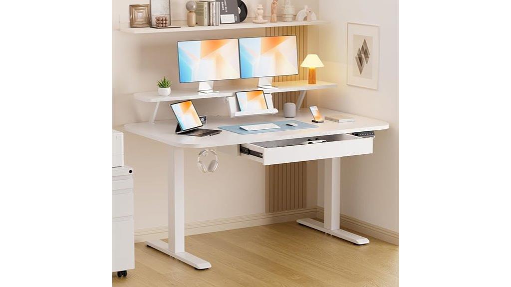 electric desk with drawers